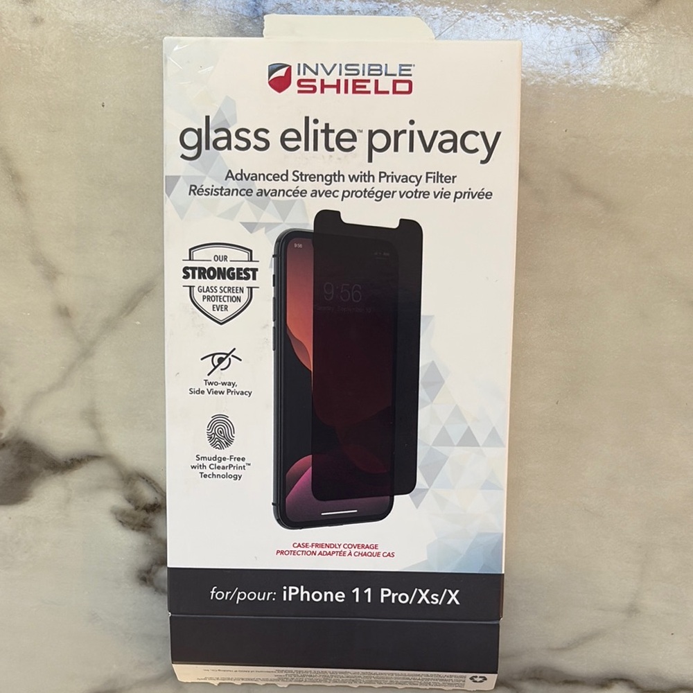 ZAGG Glass Elite Privacy Screen Protector for iPhone 11 Pro/XS/X - Black
